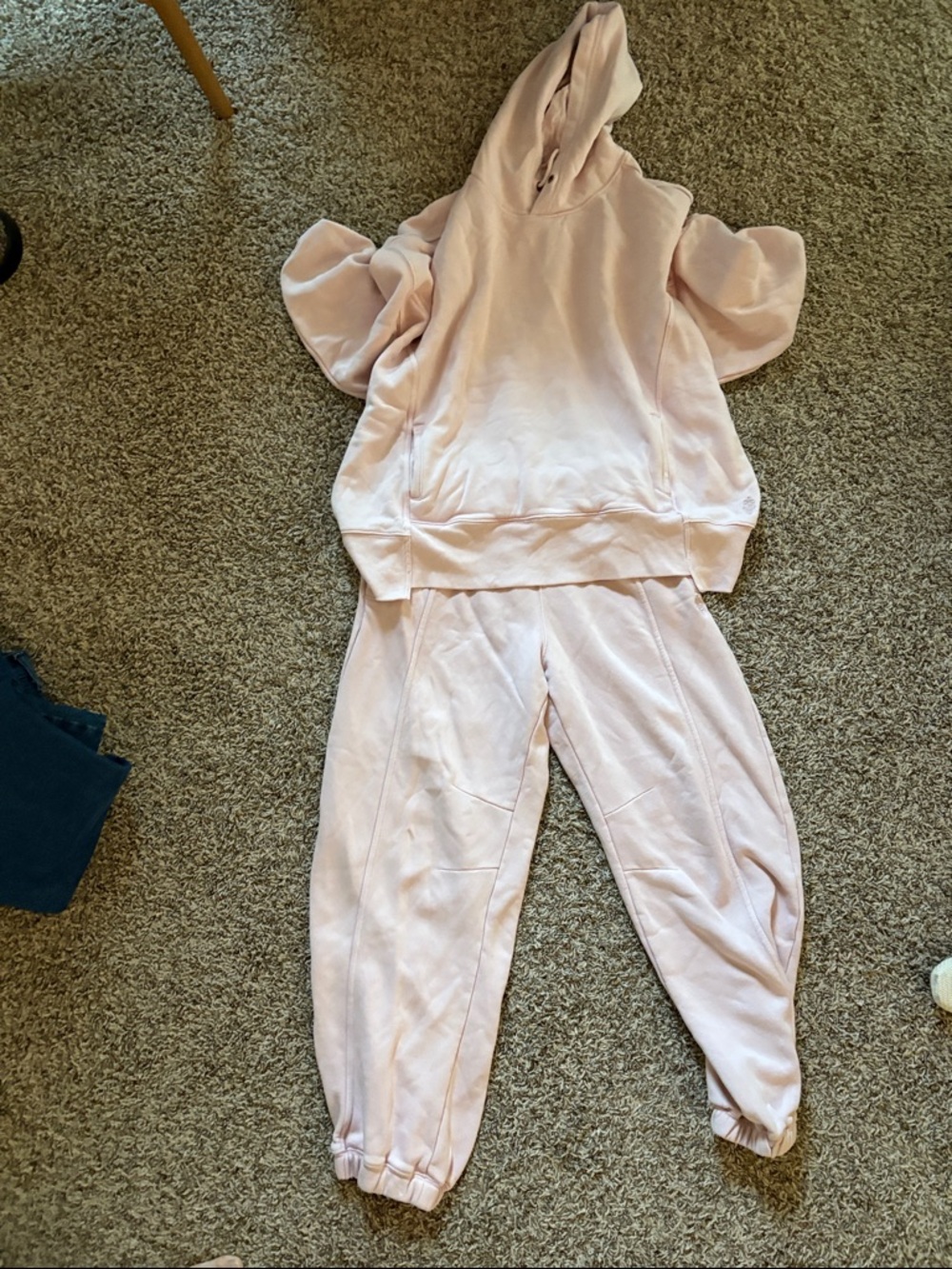 Free People Blush Pink Hoodie & Jogger Set